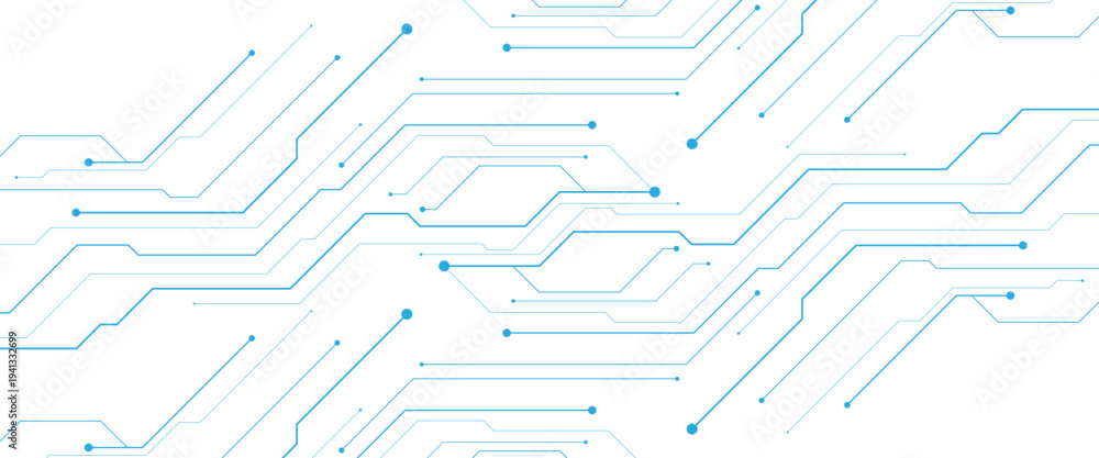 Obraz premium Vector digital white and blue digital technology futuristic circuit board background png..