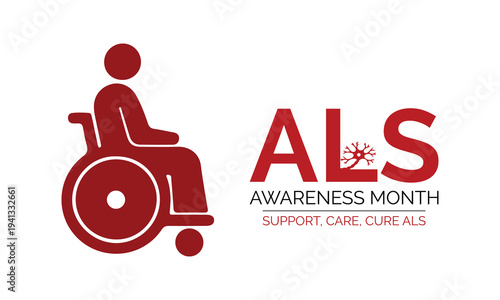 Design for the ALS Awareness Month banner. .Amyotrophic Lateral Sclerosis awareness campaign banner. Simple medical awareness Ribbon. Banner poster, flyer and background design template.