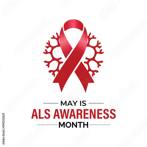 Design for the ALS Awareness Month banner. .Amyotrophic Lateral Sclerosis awareness campaign banner. Simple medical awareness Ribbon. Banner poster, flyer and background design template.
