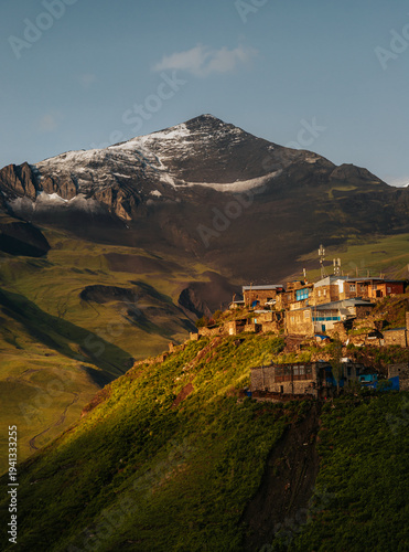 Caucasus mountians Azerbaijan Khinalig village
