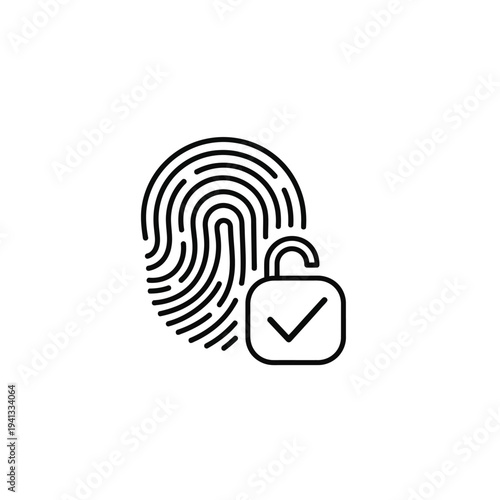 Fingerprint icon with a padlock indicating secure biometric authentication.