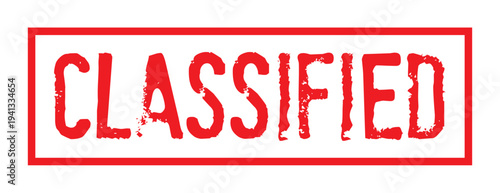 Classified rubber stamp vector grunge red confidential label badge warning sign design