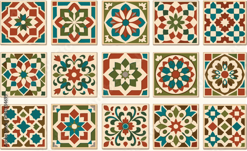 Intricate Islamic Arch Frame with Traditional Arabic Floral Ornaments and Geometric Mandala Patterns