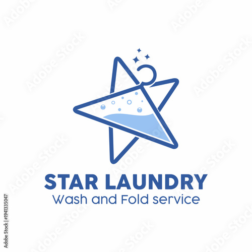 Star Laundry Logo – Modern Wash and Fold Laundry Service Branding Design
