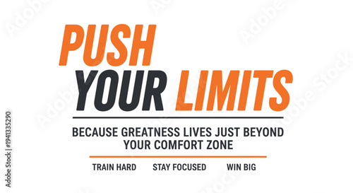 flat vector Push Your Limits Text isolated on White Background vector background, vector illustration