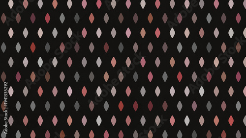 seamless pattern of small, colorful, diamond-shaped tiles on a black background