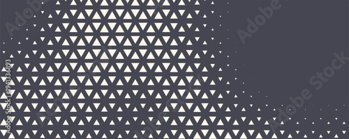 Triangular Halftone Texture Retrowave Vector Geometric Technology Abstract Background. Half Tone Triangles Retro Colored Pattern. Minimal 80s Style Dynamic Tech Structure Wallpaper