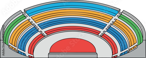 Multicolored stadium or arena vector illustration