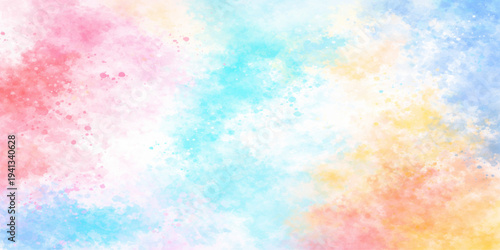 Abstract of a vibrant and airy, multicolored watercolor splash that evokes joy and artistic expression, offering a sense of freshness and freedom. 