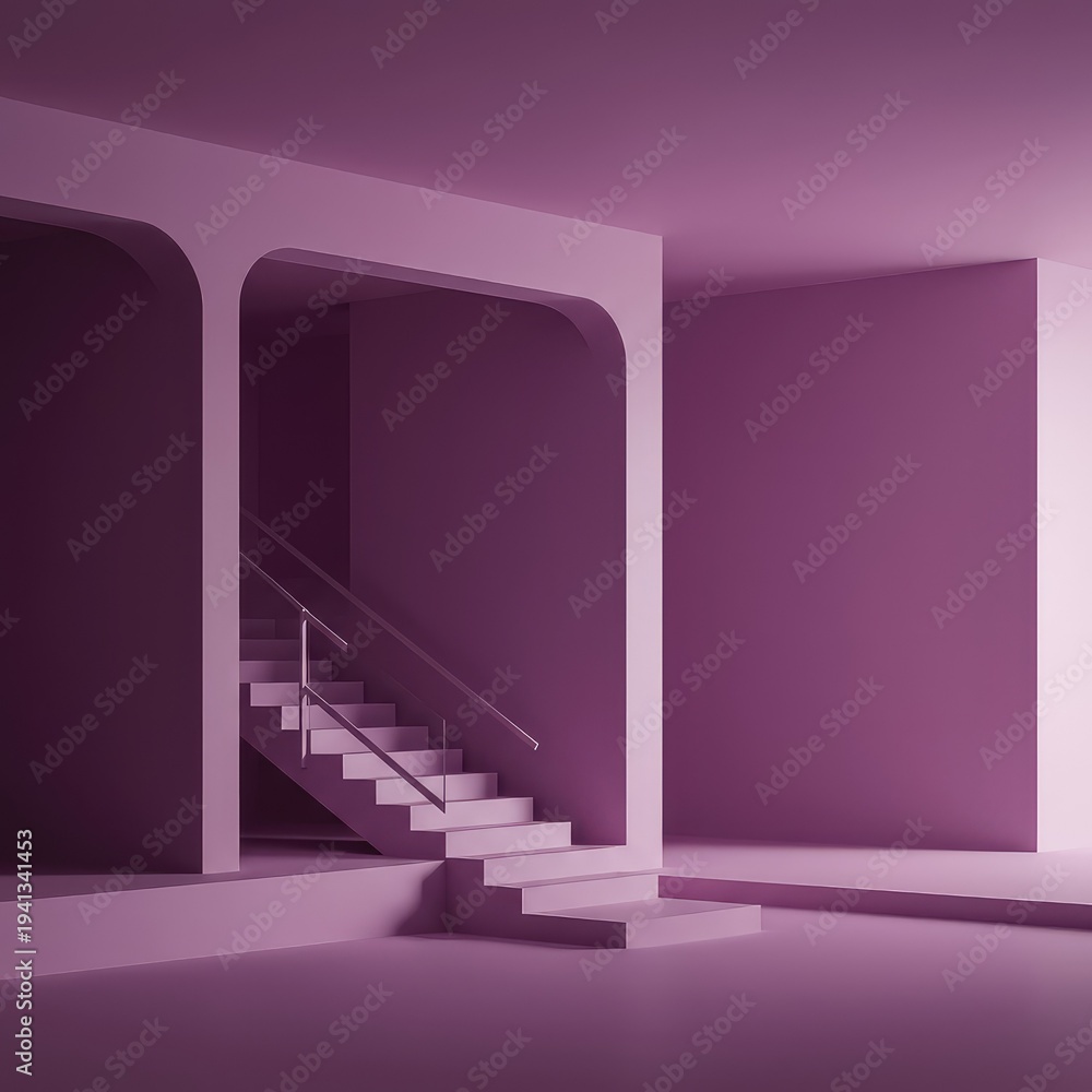 Fototapeta premium Conceptual geometric architecture illustrating the effect of repetitive reinforcement, isolation, and filtered information in a constrained environment, digital, convergence, isolation