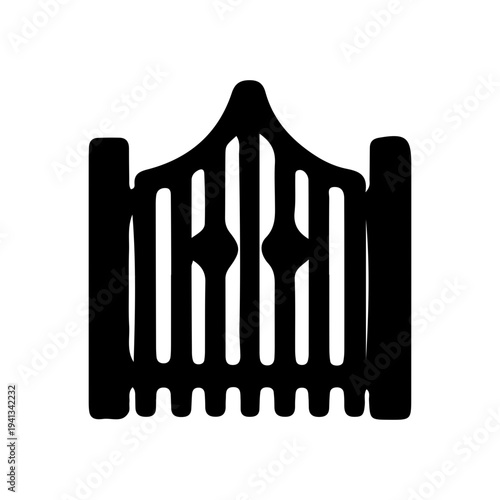 Black Wrought Iron Gate Icon