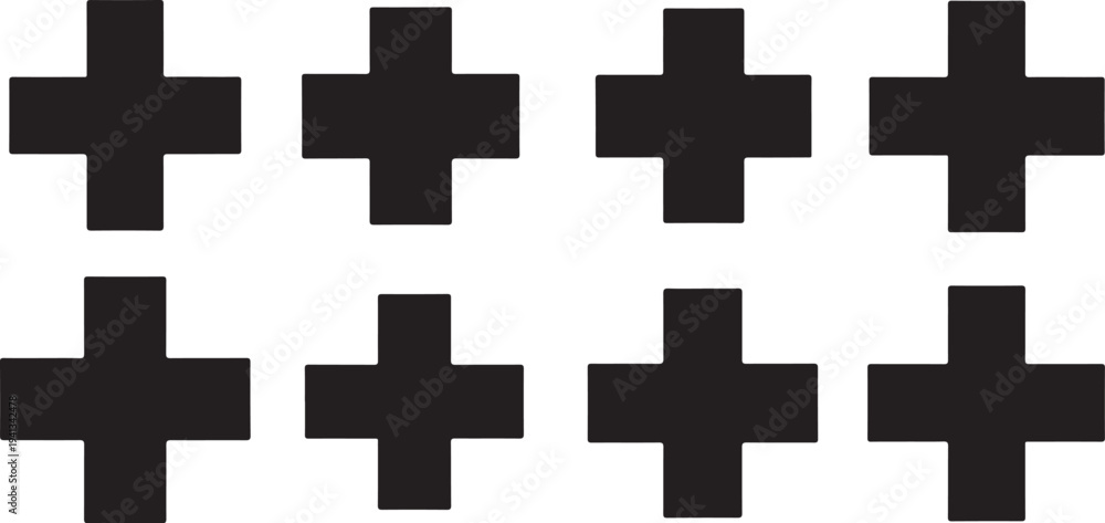 Obraz premium Black Crosses on White Background Pattern Design Element