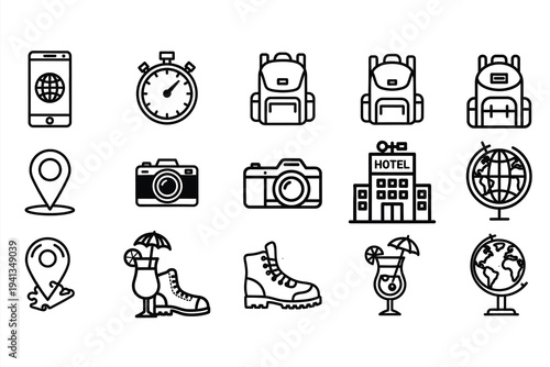 Travel and tourism icons