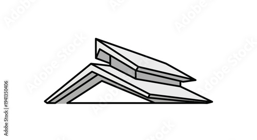 Stack of flat roof building materials.