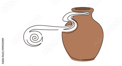 Brown clay ancient Greek vase.