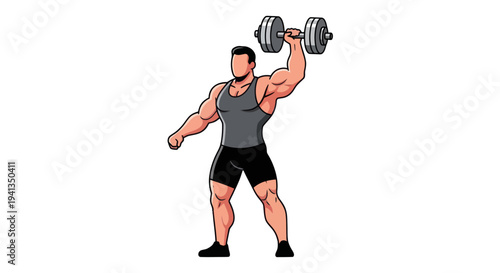 Man lifting dumbbell exercising muscle.