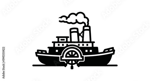 Large Ship Steaming Through Water.