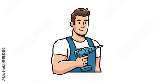 Man holding a power drill tool.