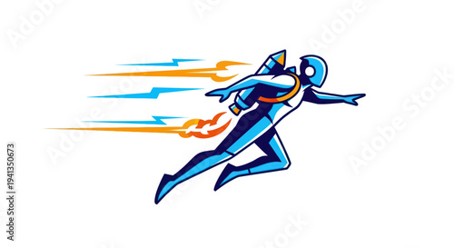 Stylized Runner in Motion Illustration Design.