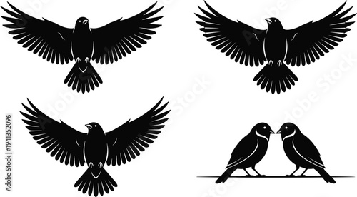 Set of hand drawn vintage bat illustrations in black and white engraving style for Halloween decor, spooky gothic design, or dark nature occult graphic projects.