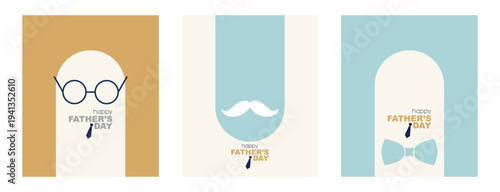 Father's Day card set. Modern minimal design.