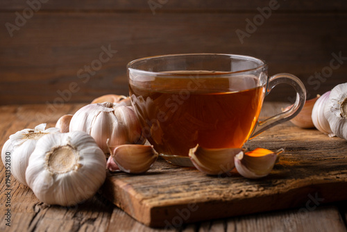 Cup of healthy garlic tea o...