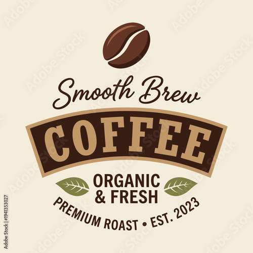 A branding illustration for a coffee company, showcasing a cup of smooth brew in an earthy color palette. This design emphasizes freshness and organic appeal for coffee lovers.