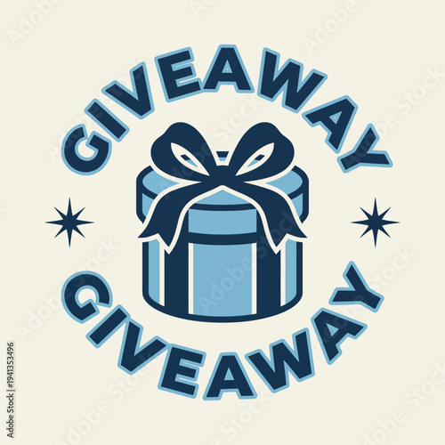 A beautifully designed giveaway box adorned with a ribbon, symbolizing excitement and generosity, perfect for promotional events or celebratory occasions.
