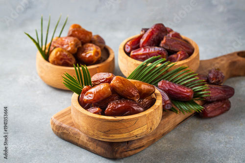 Dried date fruit in the pla...