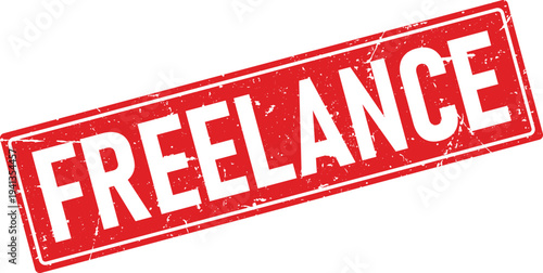 Red Distressed Rubber Stamp With Freelance Text On A Transparent Background
