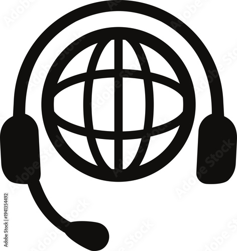 Information icon set silhouette. Customer support, help desk, and call center symbols. Question mark and operator headset vector graphics for web and contact us page.