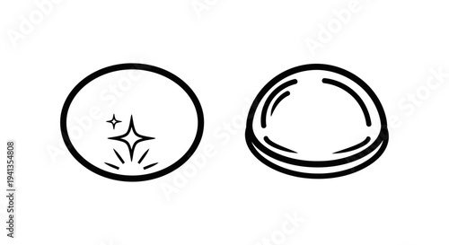 Minimal line icons: glimmer and soft shine. clean sparkle and reflection symbols for UI design elements