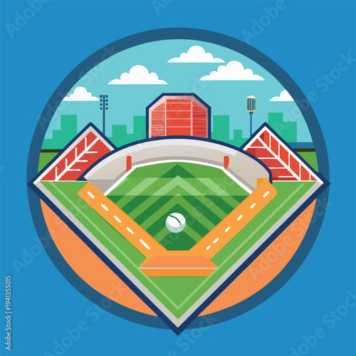 Baseball Field Diamond Icon Vector Illustration