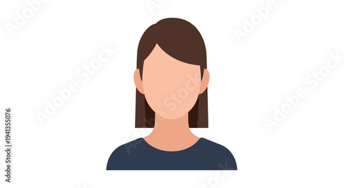 Woman with Brown Hair Illustration Portrait.
