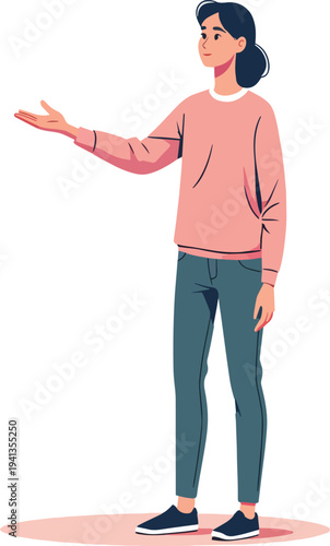 Persona che indica qualcosa con il dito – illustrazione vettoriale