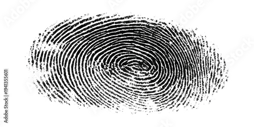 Grunge fingerprint texture abstract black and white thumbprint pattern. vintage distressed ink mark forensic identification retro grungy background design.