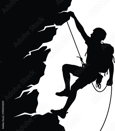 Rock Climber Silhouette, Climbing Adventure Sport
