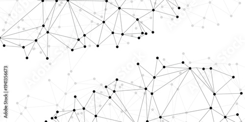 Abstract digital network connection with dots and lines on vector illustration