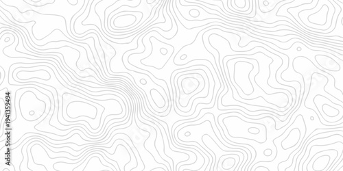 Abstract discovery topographic map banner texture background. Contour abstract map relief land outline. Topographic map patterns. White wave paper curved relief abstract background. Seamless topo line