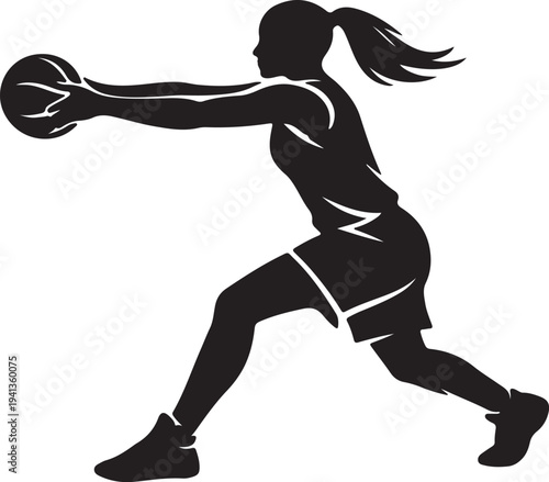 silhouette of a girl running