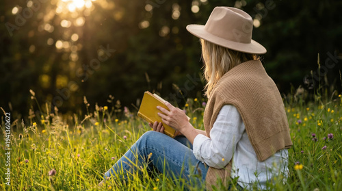 Digital detox outdoor reading mental wellness calm nature scene