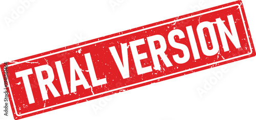Red Distressed Trial Version Ink Stamp on a Transparent Background