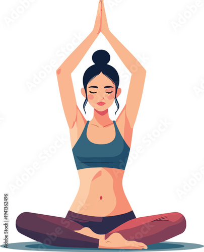 Illustrazione vettoriale di esercizi yoga e meditazione per benessere e relax