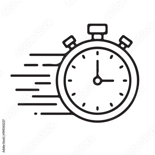 Fast Stopwatch Outline Icon Vector