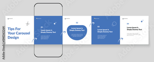 Set of LinkedIn carousel post, social media Instagram carousel post, modern and editable tips sharing business carousel template design