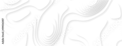 Abstract background vector Abstract wavy line 3d paper cut white background. Abstract pattern with lines. Abstract sea map geographic contour map and topographic contours map background.