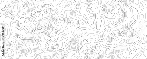Modern topographic map design with wavy contour lines