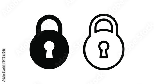 Two padlock icons one filled one outlined representing security