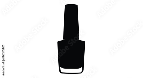 Silhouette of a nail polish bottle against a plain white background