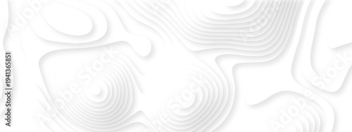 Abstract background vector Abstract wavy line 3d paper cut white background. Abstract pattern with lines. Abstract sea map geographic contour map and topographic contours map background.